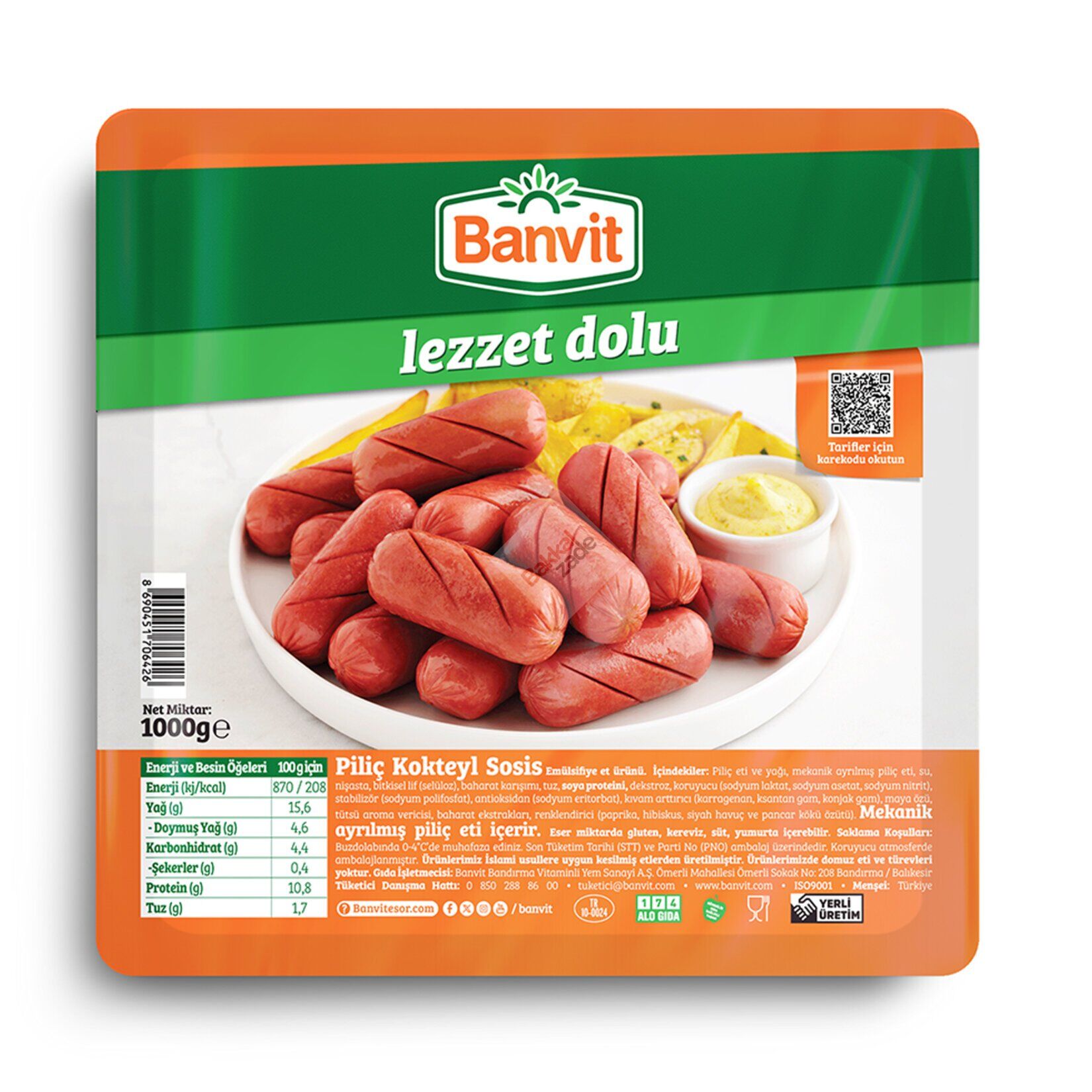 BANVİT KOKTEYL SOSİS 1000 GR