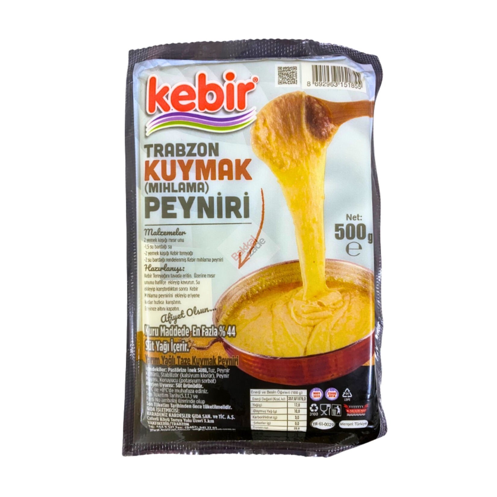 Kebir Trabzon Kuymak (Mıhlama) Peyniri 500 Gr