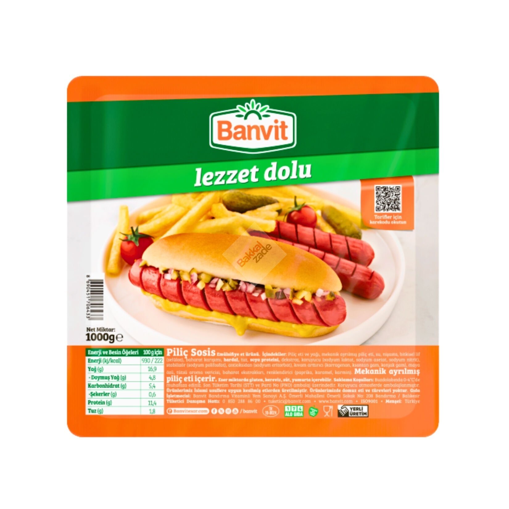 Banvit Piliç Sosis 1000 Gr