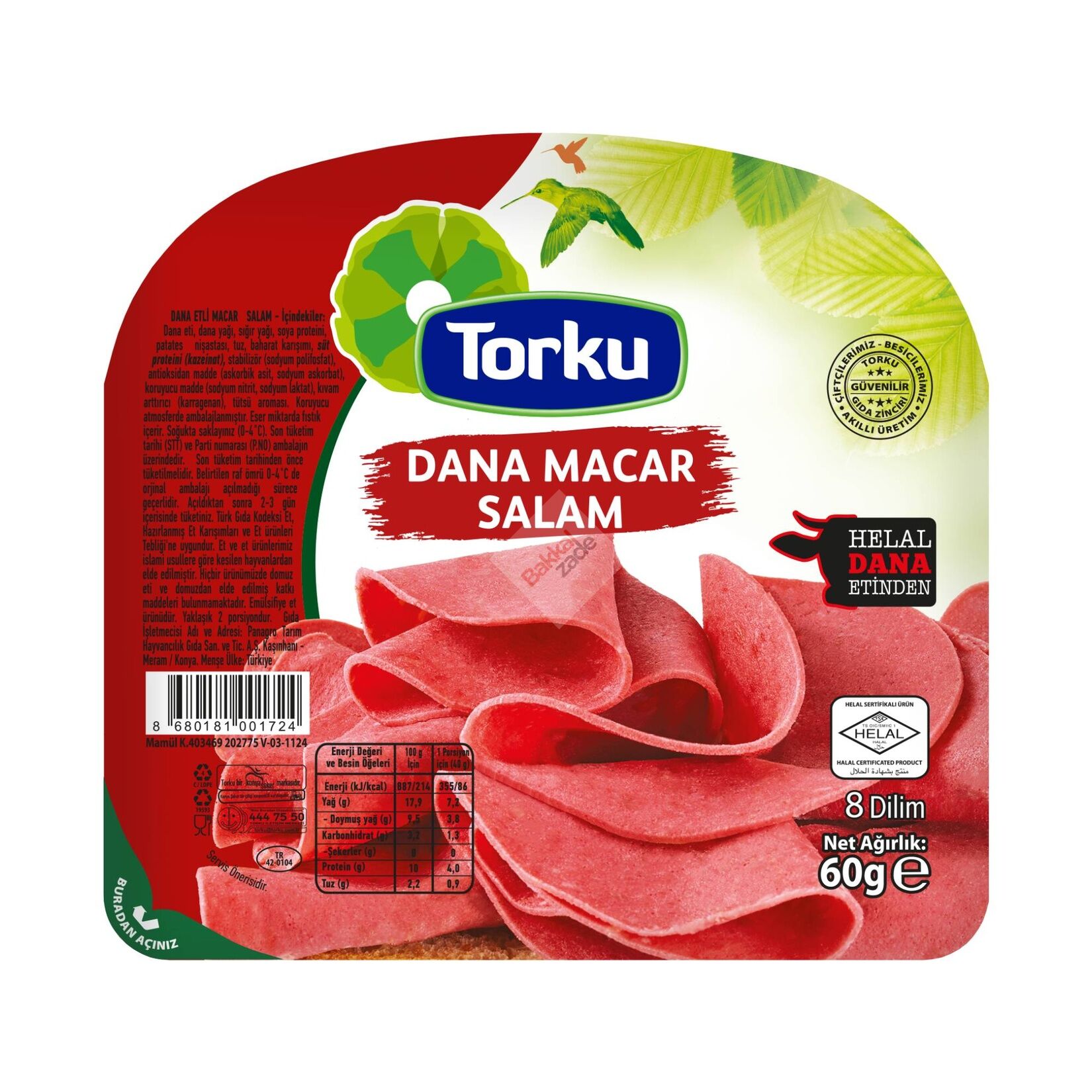 TORKU AÇ BİTİR DANA MACAR SALAM 60GR