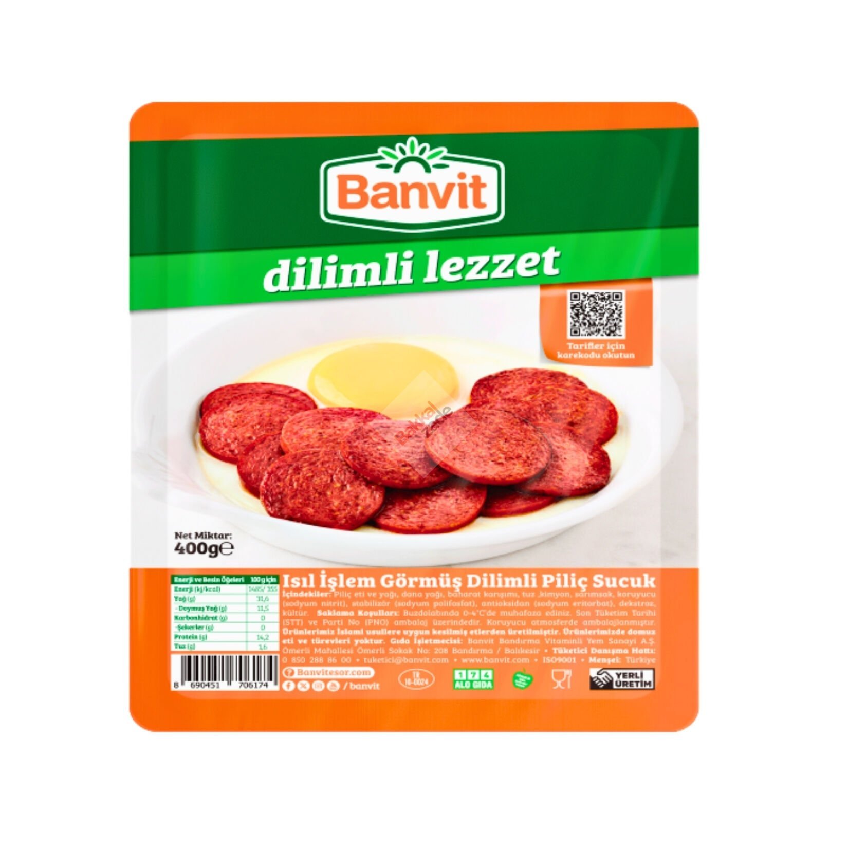 BANVİT DİLİMLİ PARMAK SUCUK 400 GR