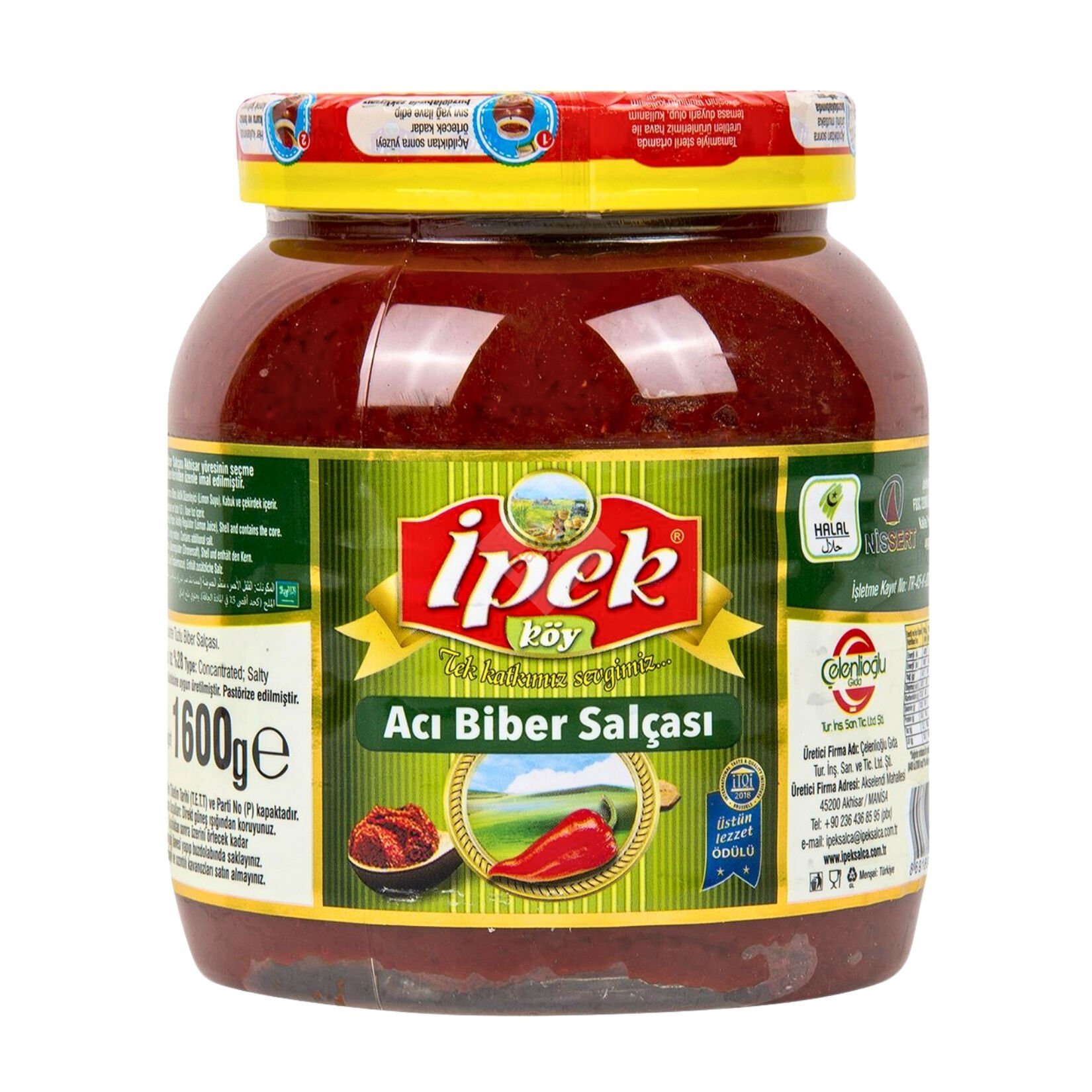 İPEK BİBER SALÇA ACI 1600 GR PET
