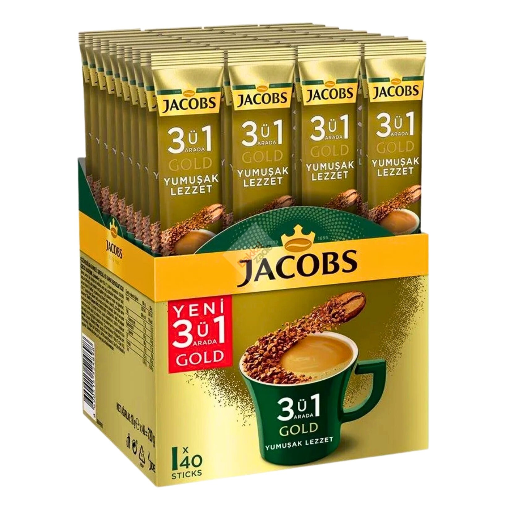 Jacobs 3'ü 1 Arada Yumuşak Lezzet 18 gr 40'lı