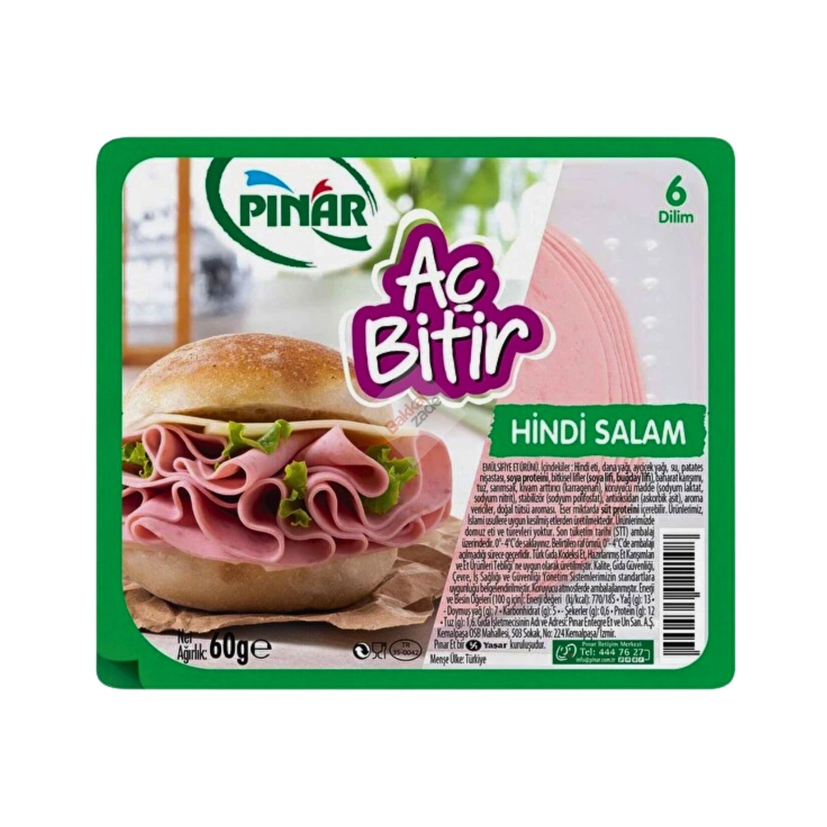 Pınar Aç Bitir Hindi Salam Büyük Dilim 60 G