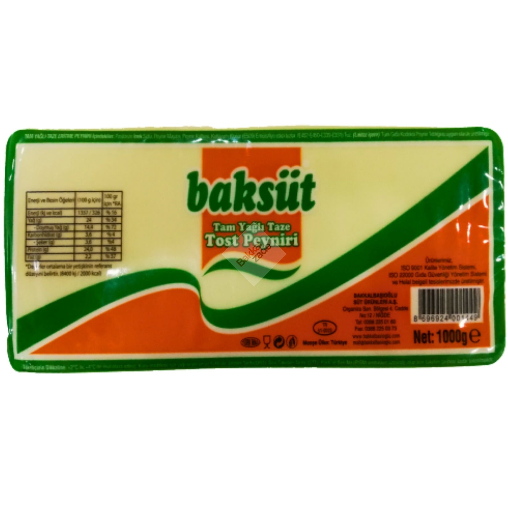 Baksüt Tost Peyniri 1000 Gr