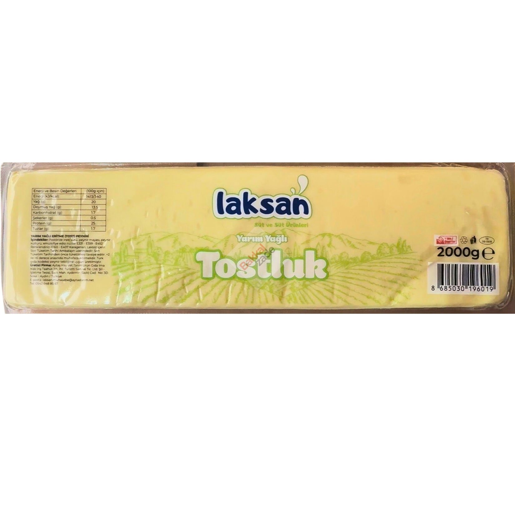 Laksan 2000 Gr Tost Peyniri