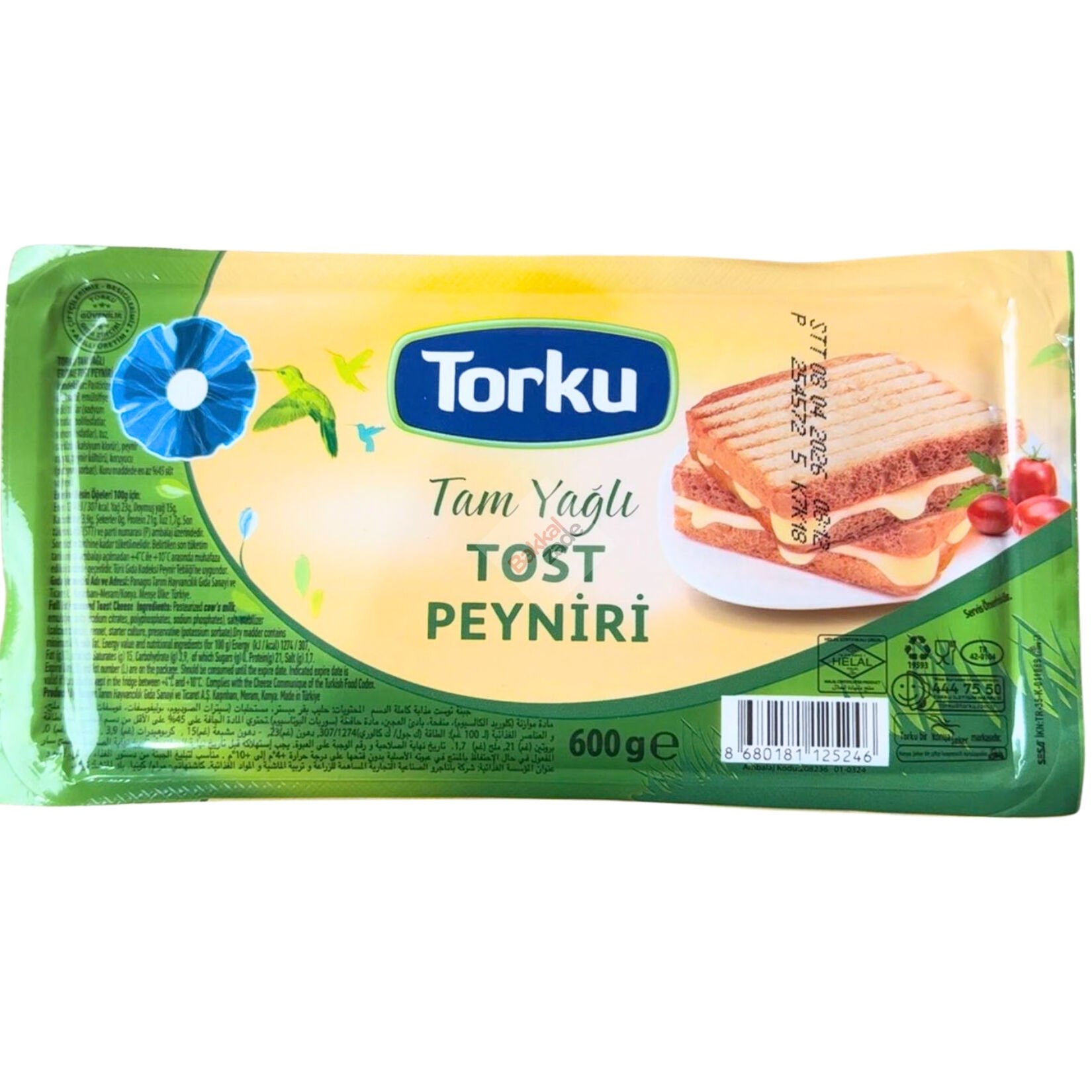 Torku Tam Yağlı Tost Kaşarı 600 Gr